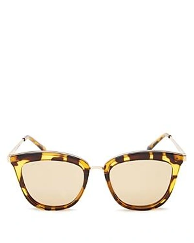 Shop Le Specs Women's Caliente Mirrored Cat Eye Sunglasses, 53mm In Tortoise/copper