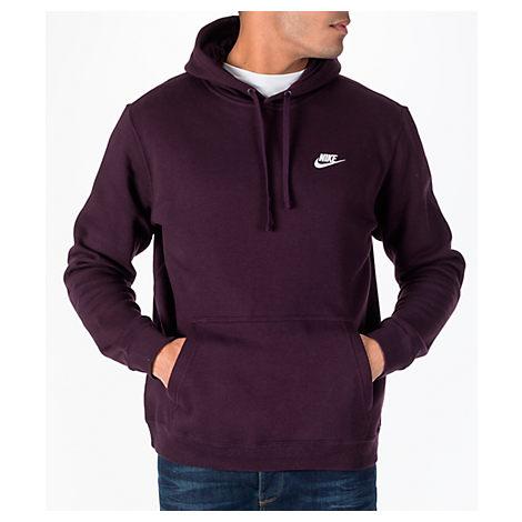 nike men's sportswear club fleece hoodie purple