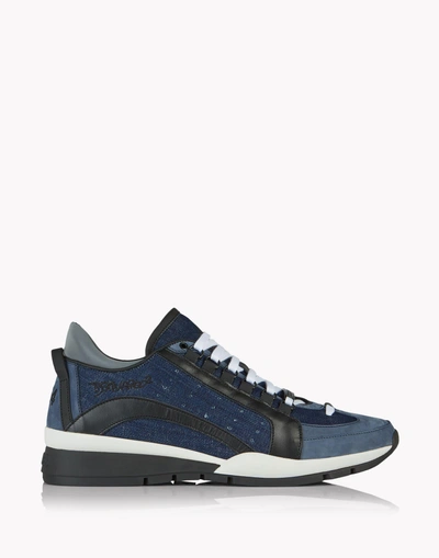 Shop Dsquared2 Sneakers In Denim In Blue-black