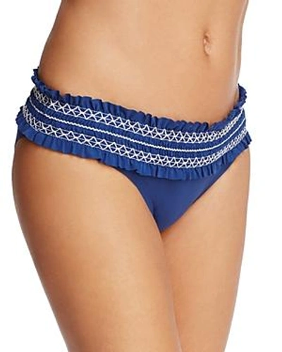 Shop Tory Burch Costa Hipster Bikini Bottom In Capri Blue