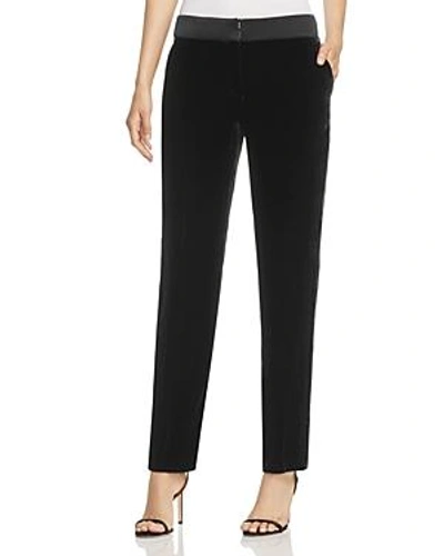 Shop Hugo Boss Tolesa Straight Velvet Pants In Black