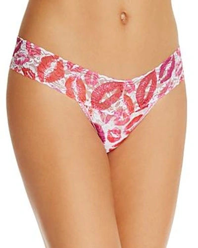 Shop Hanky Panky Low-rise Printed Thong In Love And Kisses