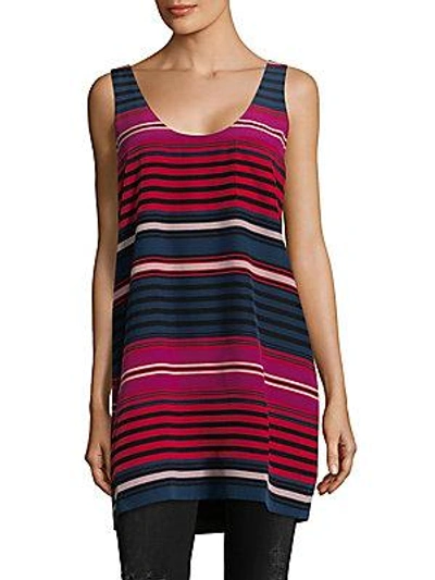 Shop Joie Striped Silk Top In Multi