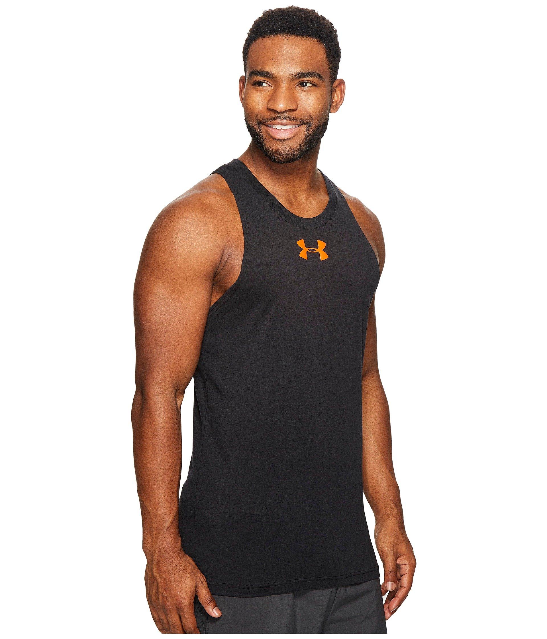 Under Armour Ua Baseline Cotton Tank Top In Black/marathon Red/marathon Red | ModeSens