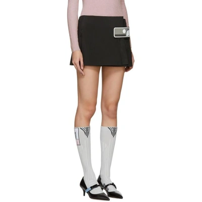 Shop Prada Black Gum Patch Miniskirt