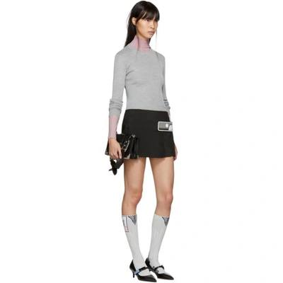Shop Prada Black Gum Patch Miniskirt