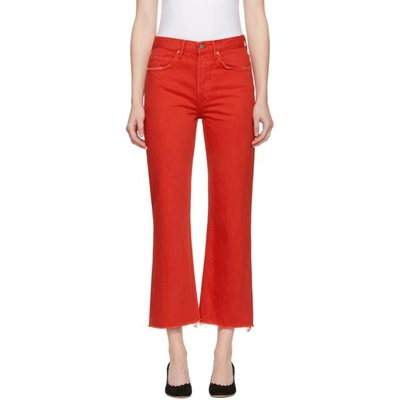 Shop Grlfrnd Red Linda Jeans In Flores G594