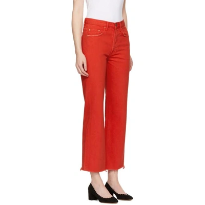 Shop Grlfrnd Red Linda Jeans In Flores G594