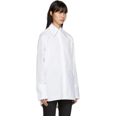 Shop Helmut Lang White Cut-out Shirt In Brightwhite