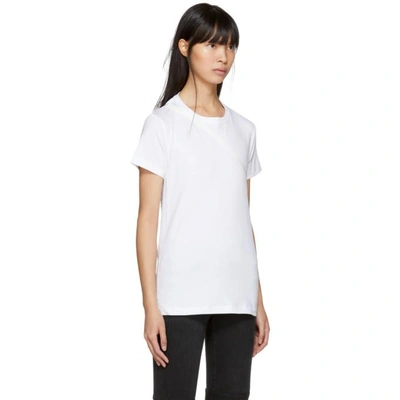 Shop Helmut Lang White Deconstructed T-shirt