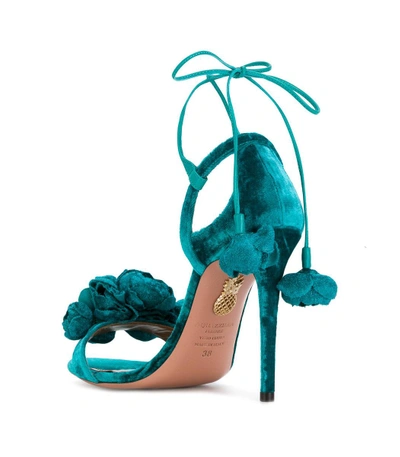 Shop Aquazzura Blue Wild Flower Sandal