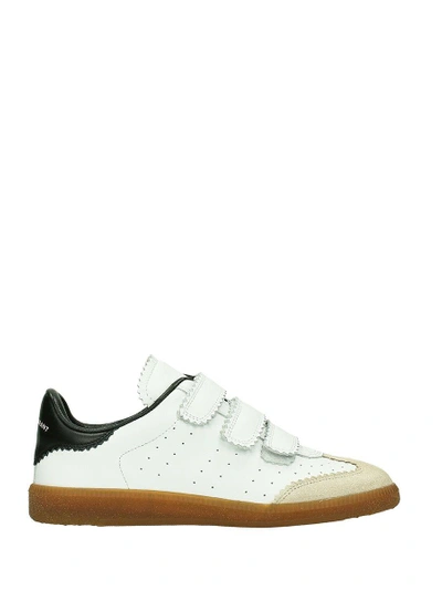 Shop Isabel Marant Beth White Leather Sneakers