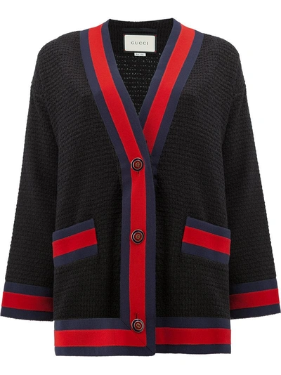 Shop Gucci Web-trimmed Cardigan