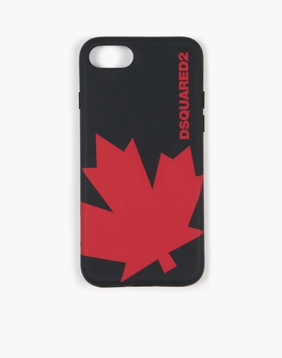 Dsquared2 D2 Maple Leaf Iphone 7 Cover In Black-red | ModeSens