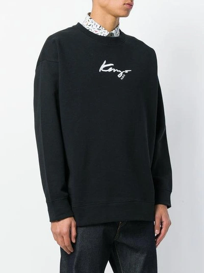 Shop Kenzo Embroidered Logo Sweatshirt - Black