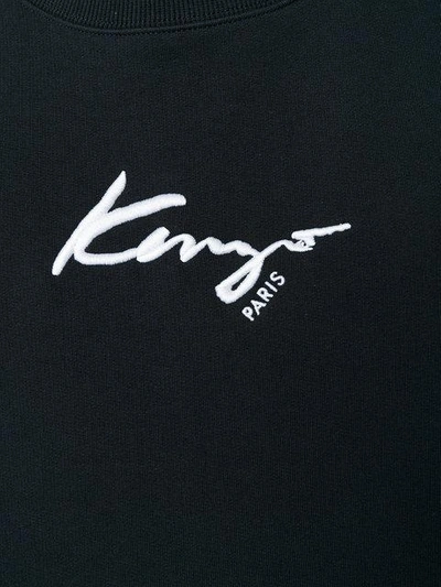 Shop Kenzo Embroidered Logo Sweatshirt - Black