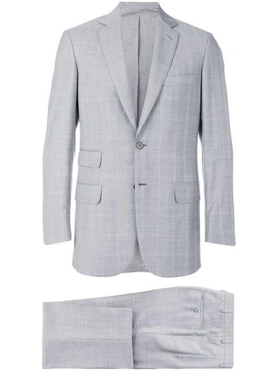 Shop Brioni Plaid Loose Fit Suit - Grey