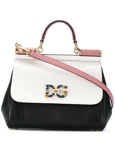 Shop Dolce & Gabbana Logo Plaque Sicily Shoulder Bag