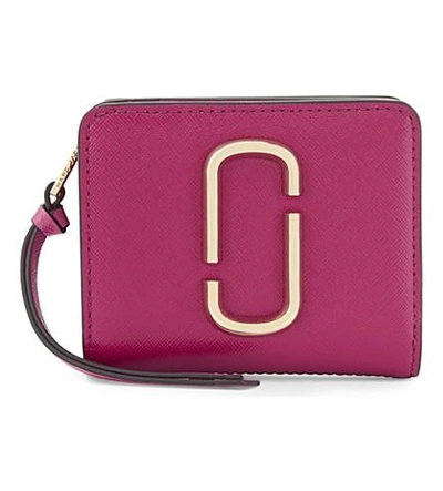 Shop Marc Jacobs Snapshot Mini Saffiano Leather Wallet In Hibiscus Multi