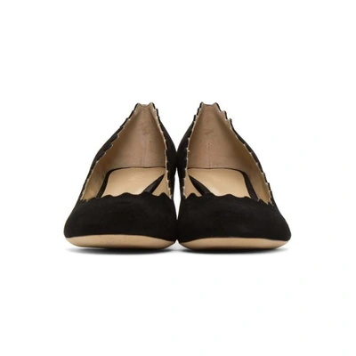 Shop Chloé Chloe Black Suede Lauren Heels In Nr001 Black