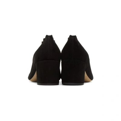 Shop Chloé Chloe Black Suede Lauren Heels In Nr001 Black