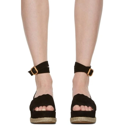 CHLOE BLACK SUEDE LAUREN ESPADRILLE SANDALS