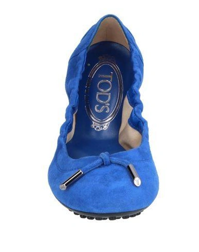 Shop Tod's Ballet Flats In Bright Blue