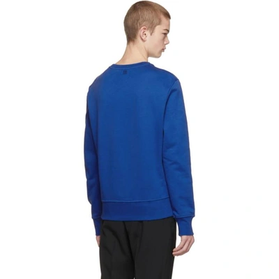 Shop Ami Alexandre Mattiussi Blue Logo Sweatshirt In 490 Bl Roi