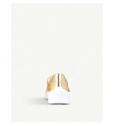 Shop Versace Back Medusa Metallic-leather Sneakers In Gold