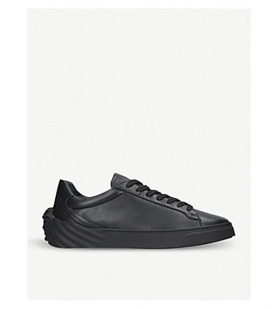 Shop Versace Back Medusa Leather Trainers In Black
