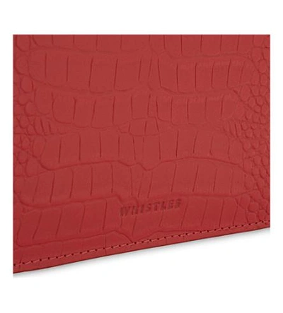 Shop Whistles Croc-embossed Medium Clutch In Red