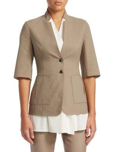 Shop Akris Olby Reversible Jacket In Taupe-paper