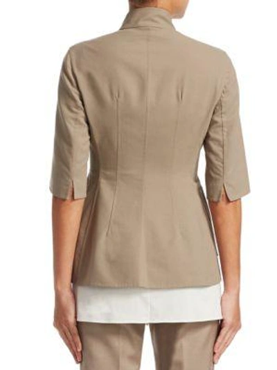 Shop Akris Olby Reversible Jacket In Taupe-paper