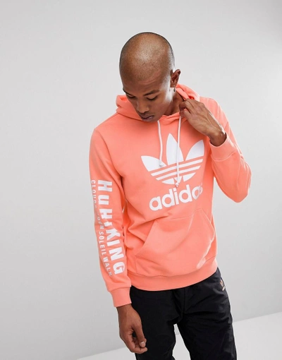 Adidas Originals X Pharrell Williams Hu Hiking Hoodie With Arm Print In  Pink Cy7875 - Pink In Orange | ModeSens