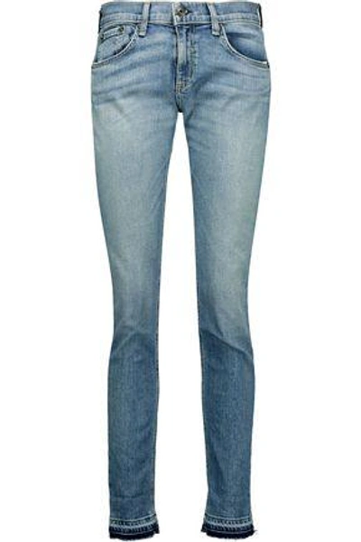 Rag & Bone Woman Dre Mid-rise Slim-leg Jeans Mid Denim In Mid Denim