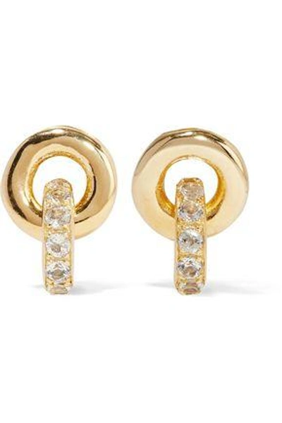Shop Elizabeth And James Woman Gold-plated Topaz Earrings Gold