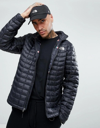 The North Face International Limited Capsule Thermoball Puffer Jacket In  Black With Flag Lining - Black | ModeSens