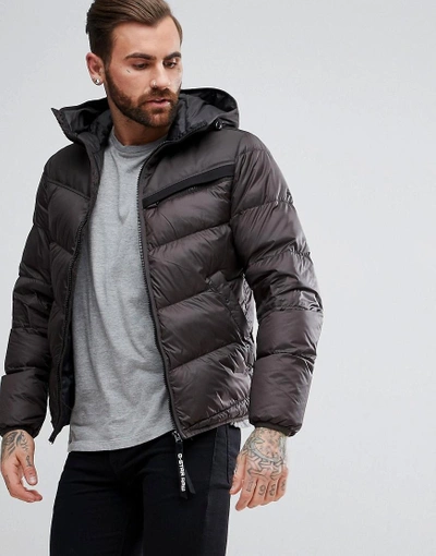 G star Attacc Quilted Hooded Down Jacket Brown ModeSens