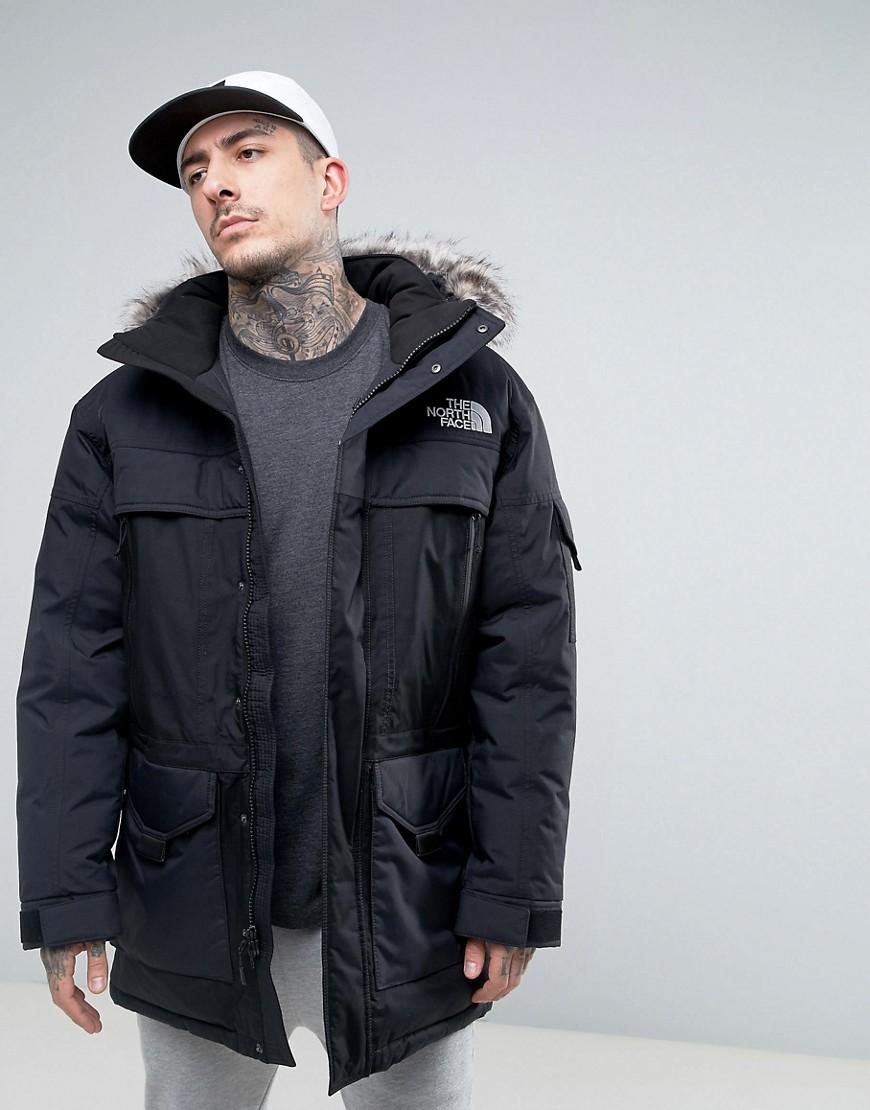 north face faux fur collar down parka