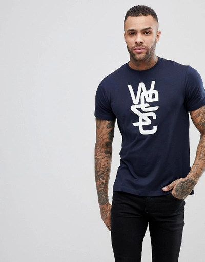 Shop Wesc Overlay T-shirt - Navy