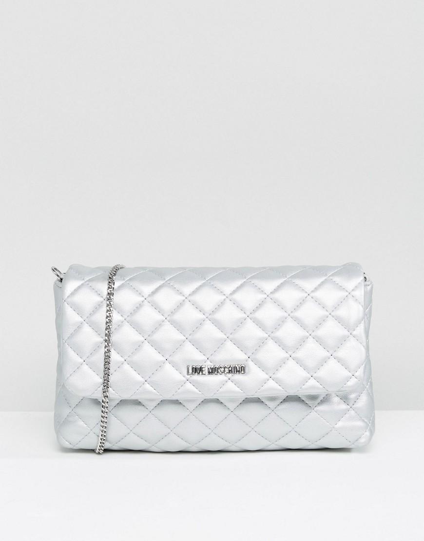 silver love moschino bag