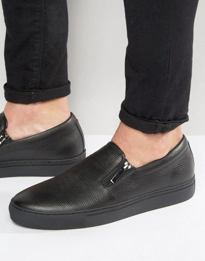 Hugo By Boss Futurism Double Zip Slip On Sneakers - Black | ModeSens