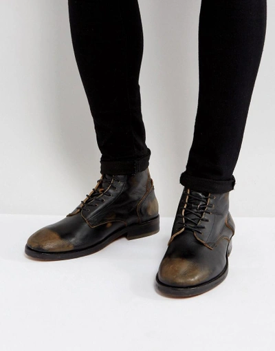 Hudson London H By Hudson Mckendrick Leather Lace Up Boots - Black |  ModeSens