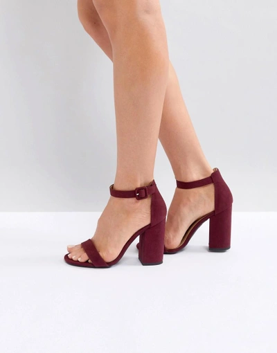 New Look Barely There Block Heel Sandal - Red | ModeSens