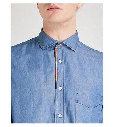 Shop Paul Smith Artist Stripe Regular-fit Denim Shirt In Chambray