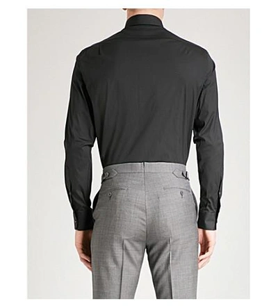 Shop Ralph Lauren Regular-fit Cotton-blend Shirt In Black