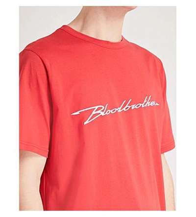 Shop Blood Brother Performance Cotton T-shirt In Red