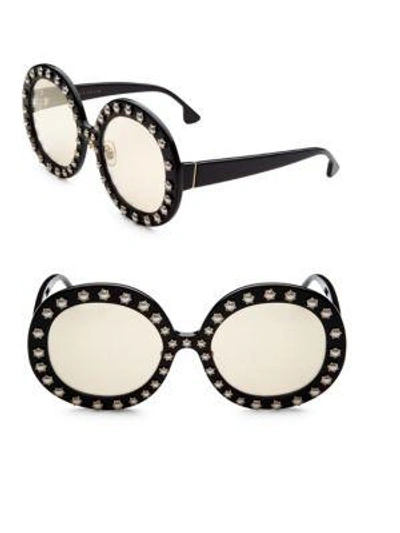 Shop Alice And Olivia Bel Air Round Sunglasses In Black