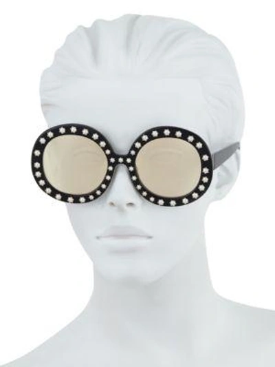 Shop Alice And Olivia Bel Air Round Sunglasses In Black