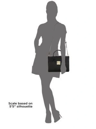 Shop Saks Fifth Avenue Metropolitan Leather Satchel In Vaniglia